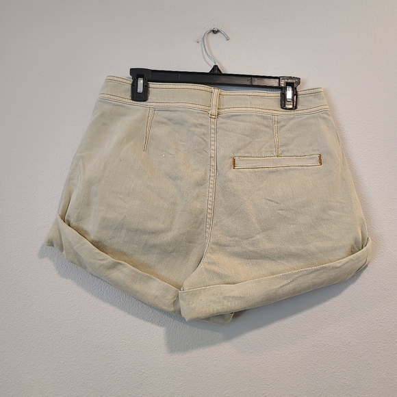Anthro Pilcro Rolled-Up Trouser Twill Tan Shorts - Picture 6 of 9